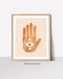 Evil Eye Wall Art Print, Captivating Hamsa wall art