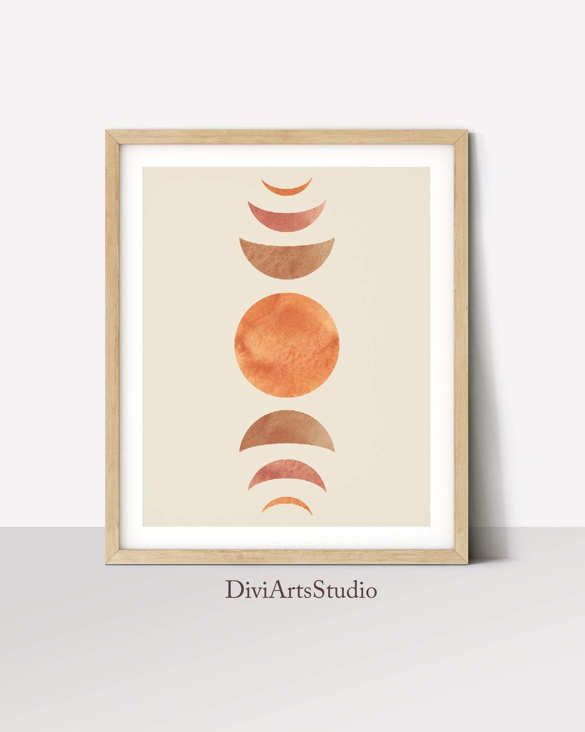 Moon Phases Wall Art Print, Mid-Century Modern Wall Art
