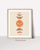 Moon Phases Wall Art Print, Mid-Century Modern Wall Art