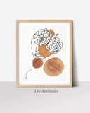 Fine One Line Art, Woman with Flower Wall Hanging