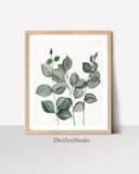 Eucalyptus Botanical Leaf Print, Silver Dollar Print Art