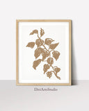 Beige Leaf Wall Art, Set of 2 Abstract Leaf Prints