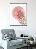 Blush Pink Wall Art Print, Abstract Pink Moon Art