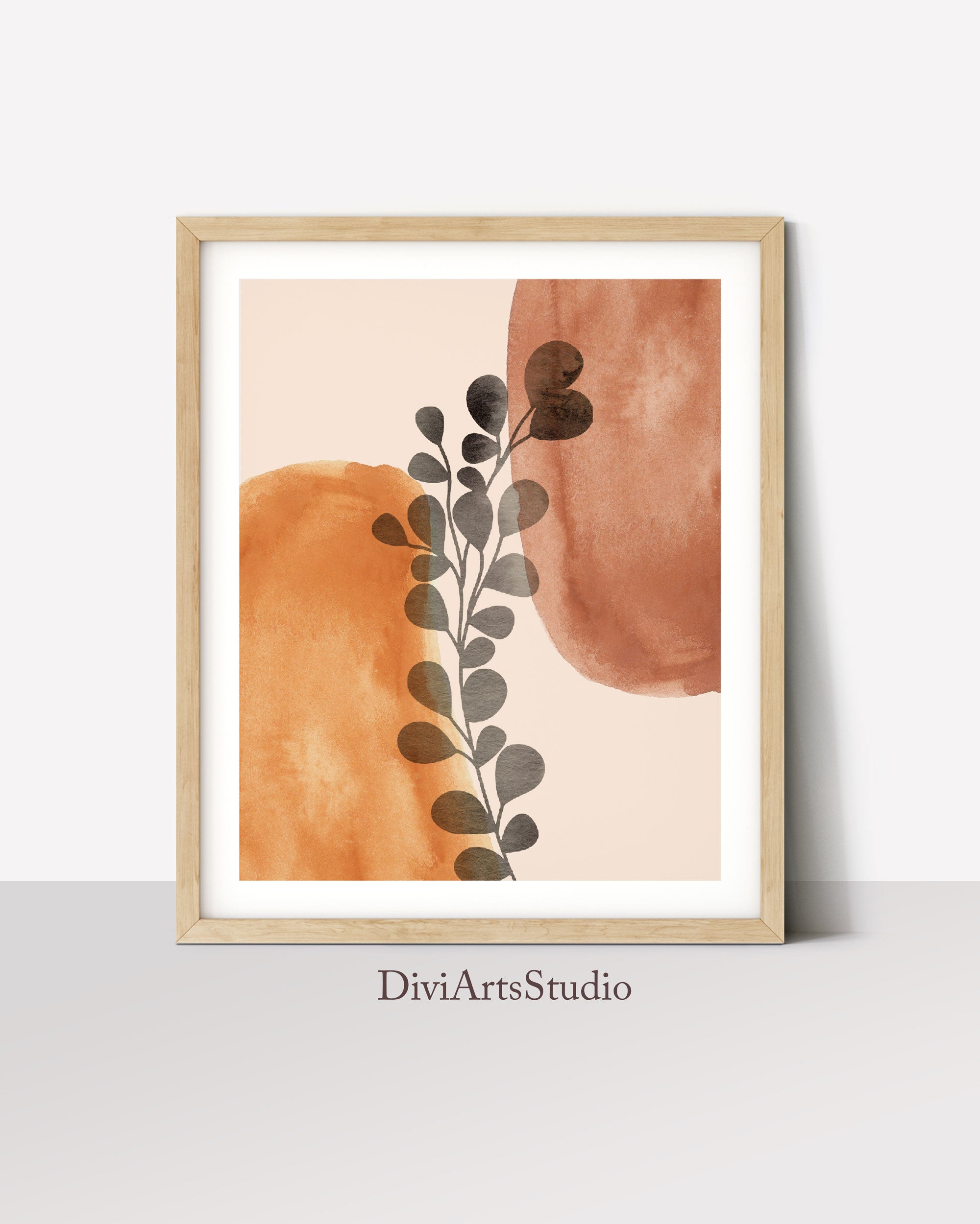 Mid-Century Modern Wall Art, Set of 2 Abstract Wall Art Prints