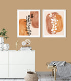 Mid-Century Modern Wall Art, Set of 2 Abstract Wall Art Prints