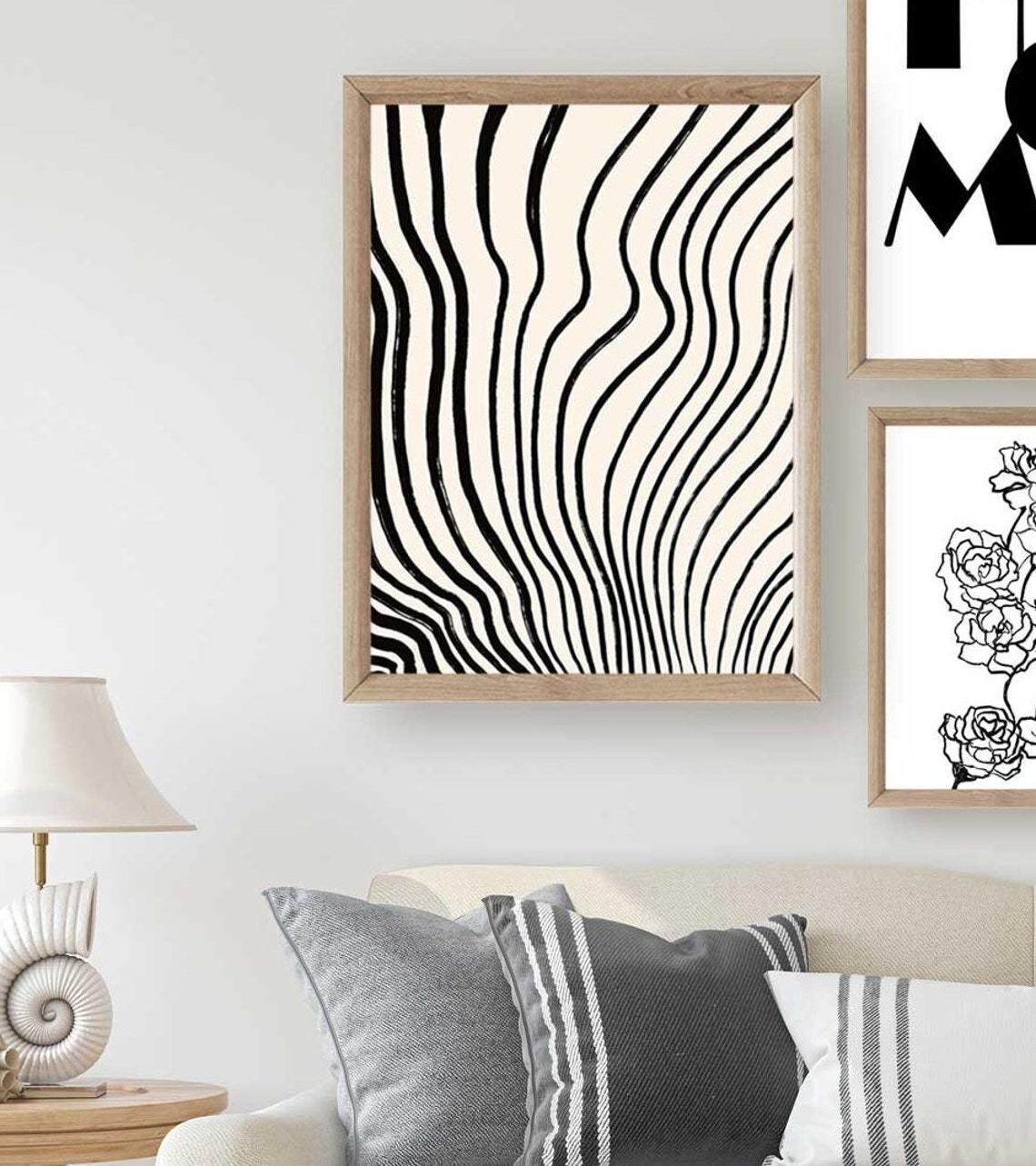 Minimalist Geometric Print, Abstract Black Line Art Print