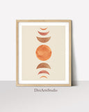 Moon Phases Wall Art Print, Mid-Century Modern Wall Art