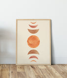 Moon Phases Wall Art Print, Mid-Century Modern Wall Art