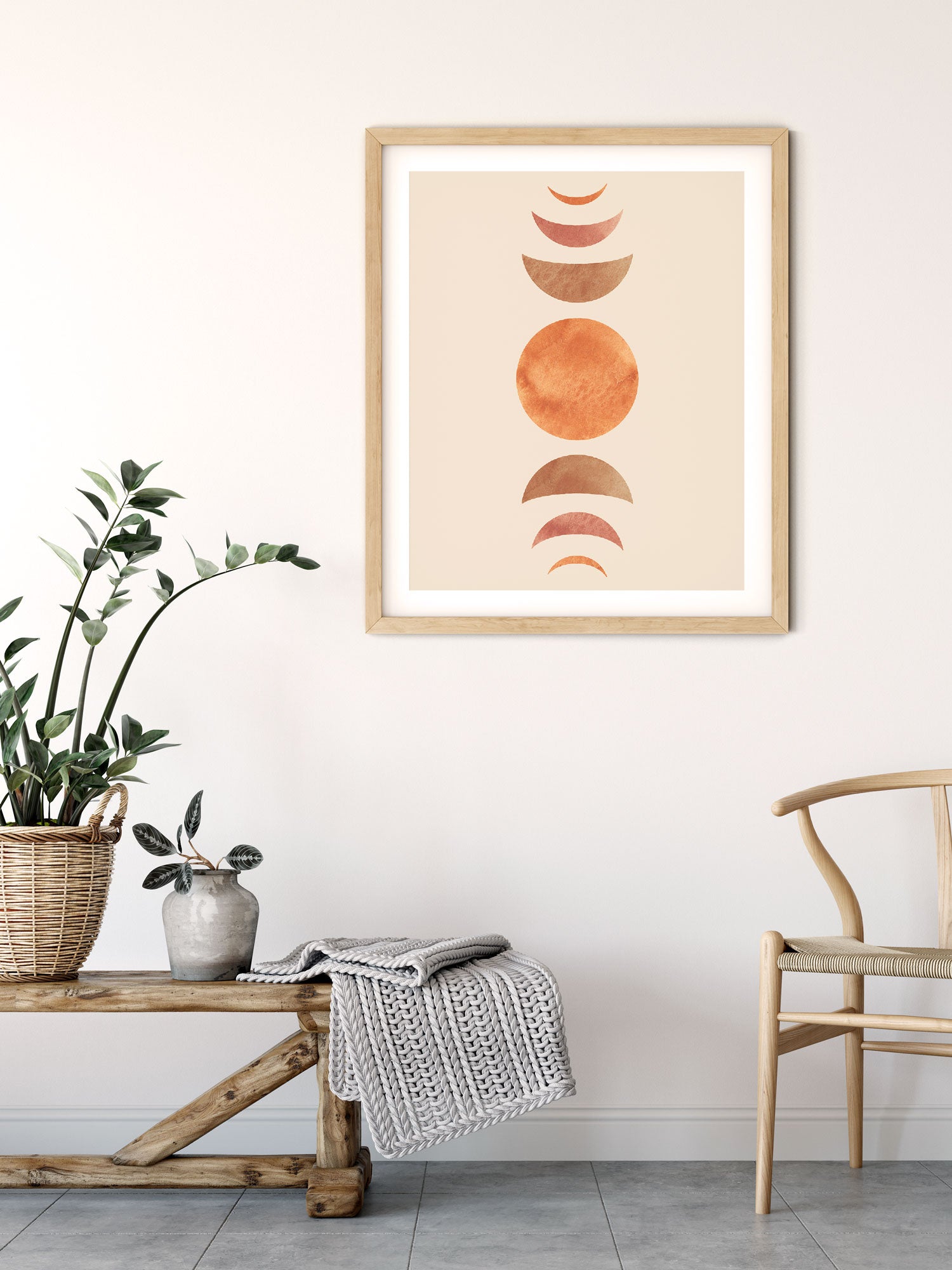 Orange Moon Phases wall art