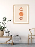 Moon Phases Wall Art Print, Mid-Century Modern Wall Art
