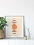 Moon Phases Wall Art Print, Mid-Century Modern Wall Art