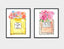 Perfume Bottle Print Wall Art, Colourful Powder Room Wall Art Décor, Set of 2