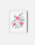 Pink Floral Wall Art, Roses Art Print