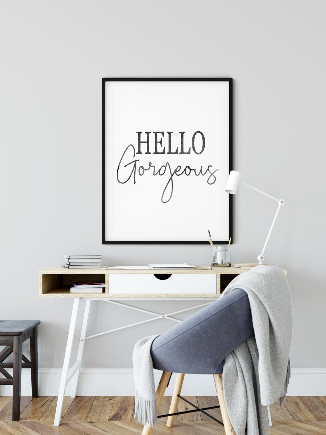 Positive Quotes Poster, Hello Gorgeous Print