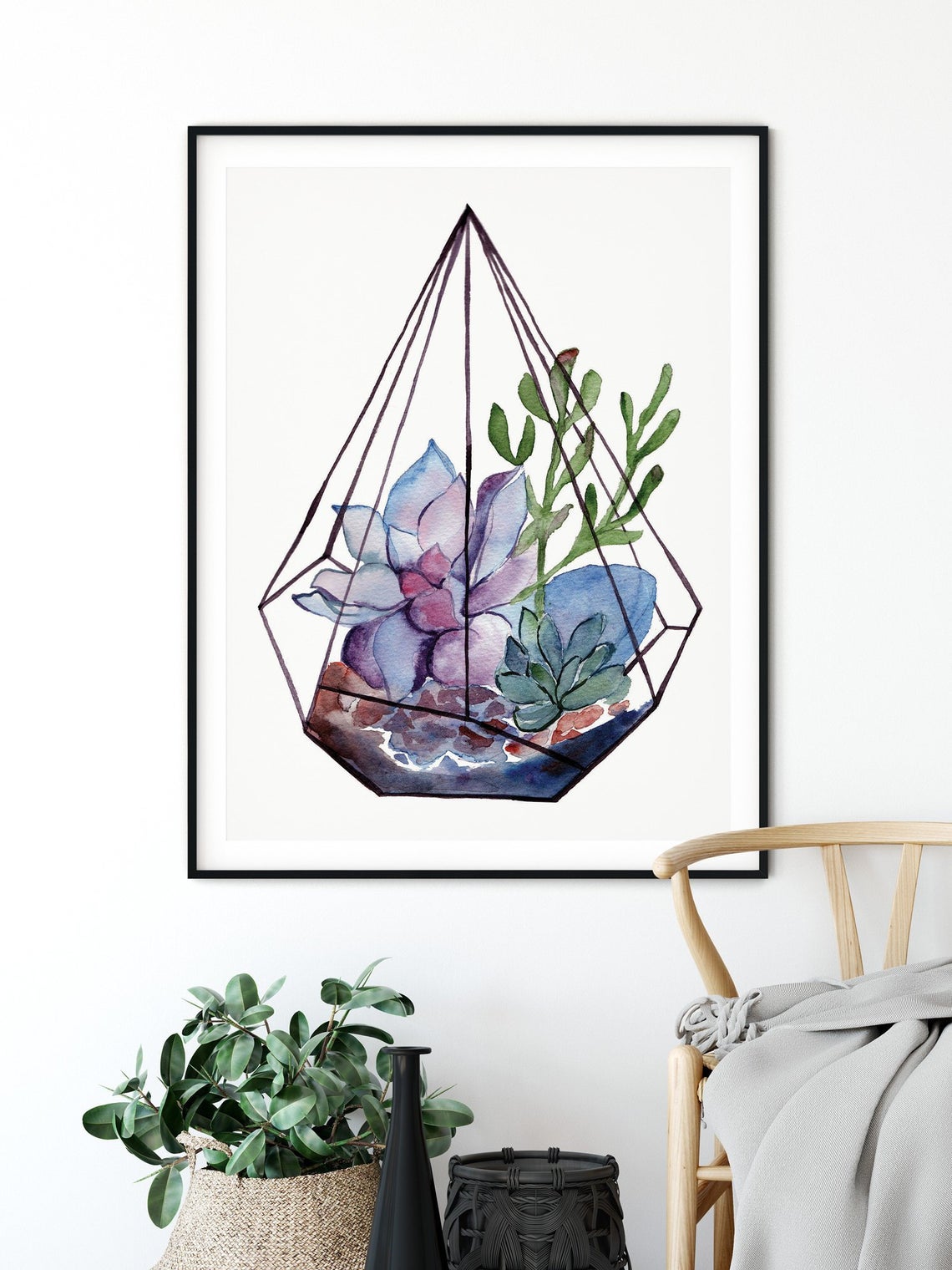 Succulent Wall Art, Terrarium Print Succulent Wall Art Decor