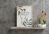 Boho Wall Art Set, Mid Century Modern Prints, Living Room Decor, Bedroom Art print, Abstract Minimalist Black and Grey Art
