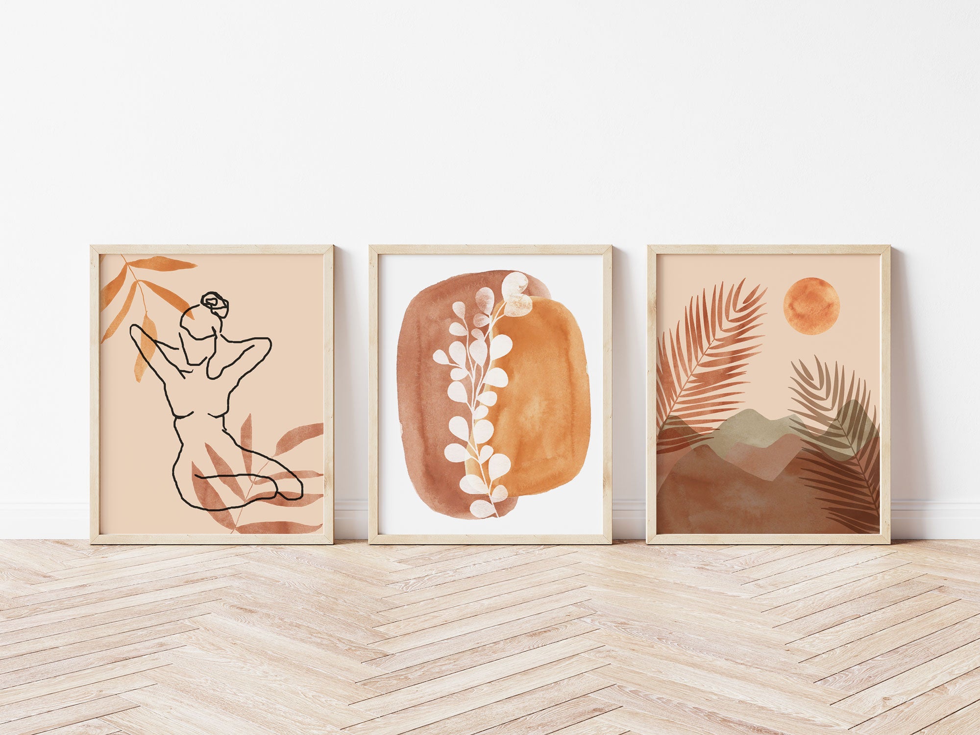 Set of 3 terracotta art prints