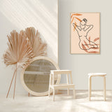 Boho Woman Wall Art Print, Abstract Line Art Print