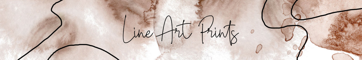 Modern Abstract Watercolor Line Art Prints