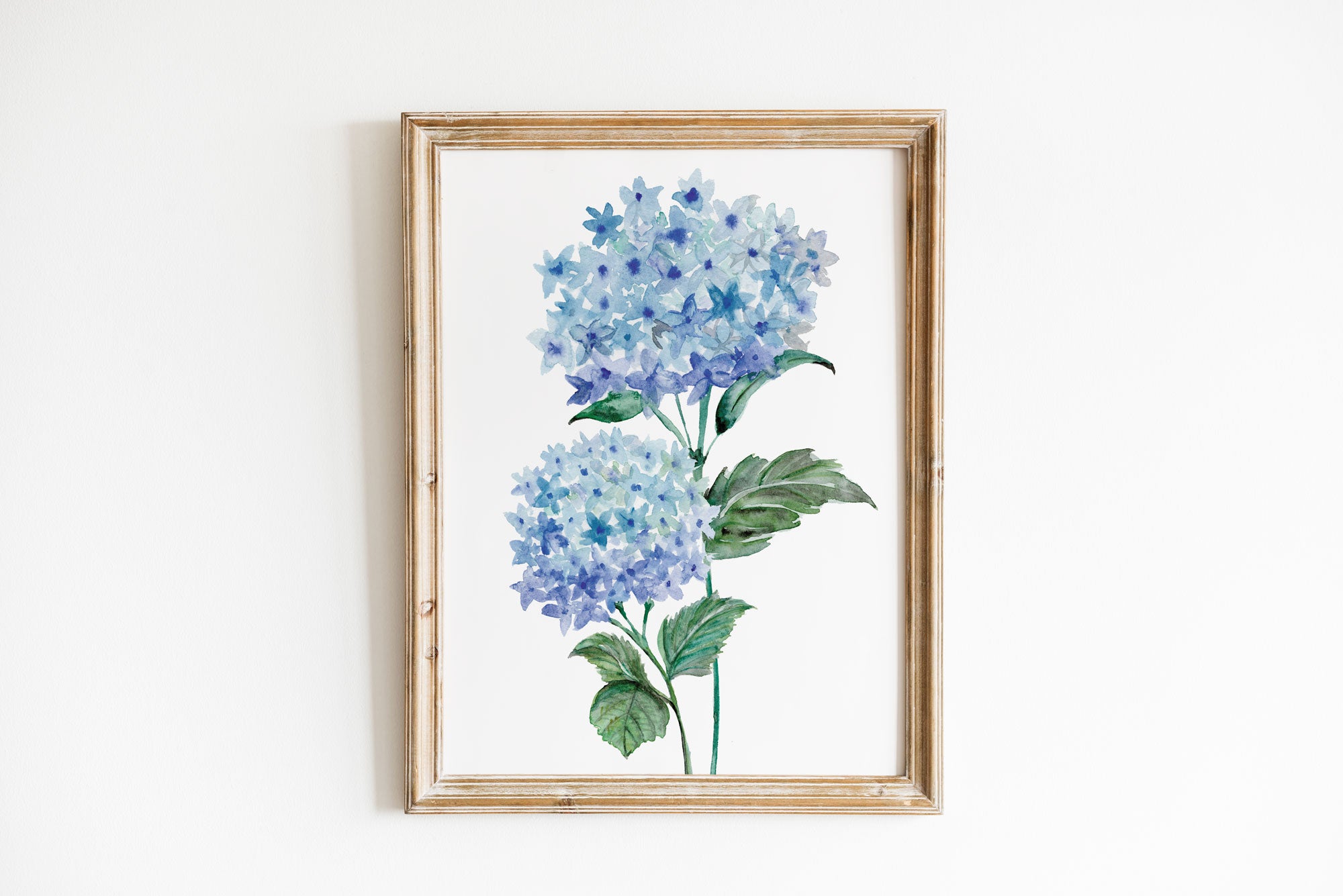 Art mural botanique bleu, Impression d'art Hortensia captivante Image secondaire du produit