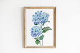 Blue Botanical Wall Art, Captivating Hydrangea Art Print