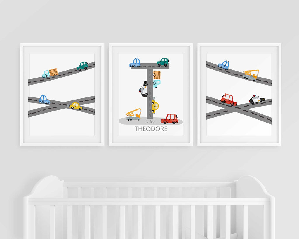 Vehicles Nursery Print Set