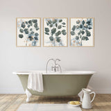 3 piece wall art, Eucalyptus print, Botanical print set of 3, Green Wall Art, Bathroom Prints, Greenery Living Room Décor
