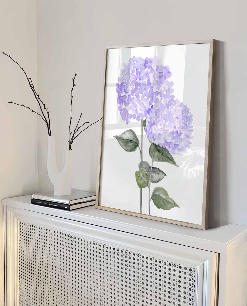 Purple Hydrangea Print Set, Purple Botanical flowers set of 3, Watercolour Hydrangea painting, Hydrangea wall art, Violet Nursery décor
