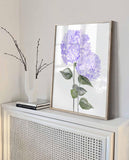 Purple Hydrangea Print Set, Purple Botanical flowers set of 3, Watercolour Hydrangea painting, Hydrangea wall art, Violet Nursery décor