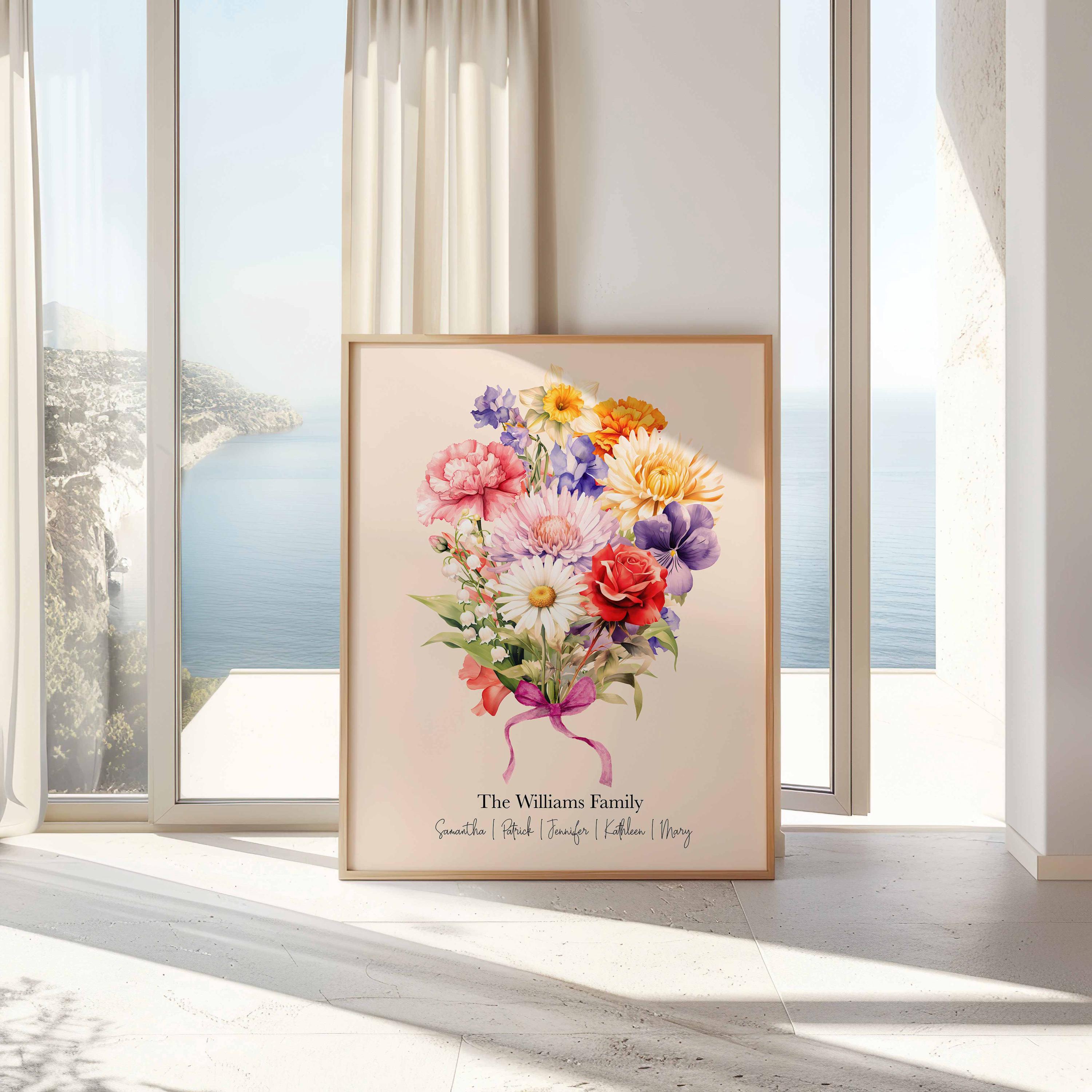 Personalized Birth Flower Family Print Secondary image