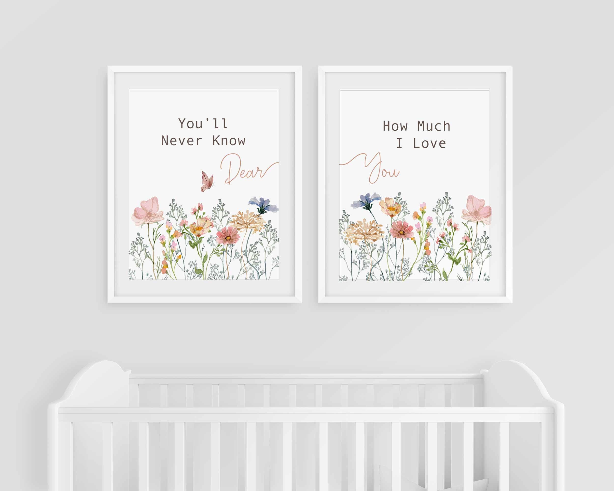 Boho Nursery Wall Art, Wildflower Nursery Decor, Girl Nursery Decor, Botanical Print, Wild Floral Art, Baby Shower Gift, Meadow Room Decor Imagen secundaria del producto