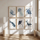 Watercolor Sea Animal Nursery Prints, Ocean Theme, Set of 6