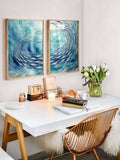 Sardines painting Wall art, Beach House Decor, Mediterranean prints, Fish Art Print, Dinning Room Art, Blue Bathroom, Seafood Poster