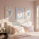Personalized Dorm Rooms Wall Art, Girl Nursery Floral Prints, Girl Initial Letter, Monogram Print Set, Teen Bedroom, Hydrangea Poster