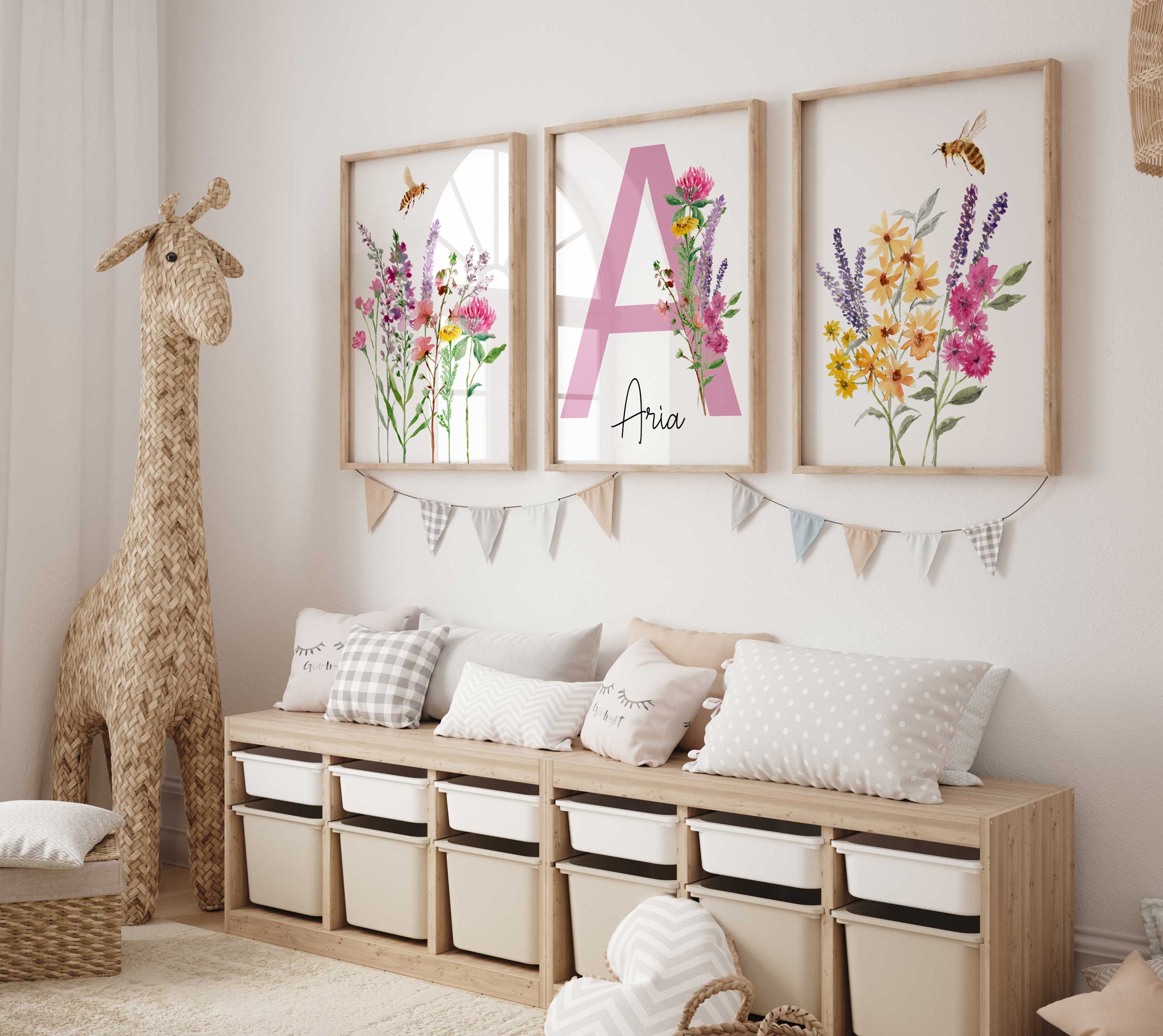 Wildflowers Nursery print with name Main image