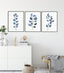 Blue Botanical Art Print, Set of 3 Wall Art Prints