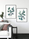 Eucalyptus Art Print Set, Green Leaf Wall Art 