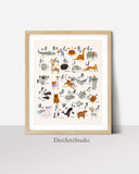 ABC print, Nursery Alphabet Printable, Animal Nursery, Playroom Wall Art