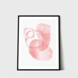 Abstract Geometric Wall Art, Minimal Pink Contemporary Wall Art