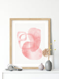 Abstract Geometric Wall Art, Minimal Pink Contemporary Wall Art