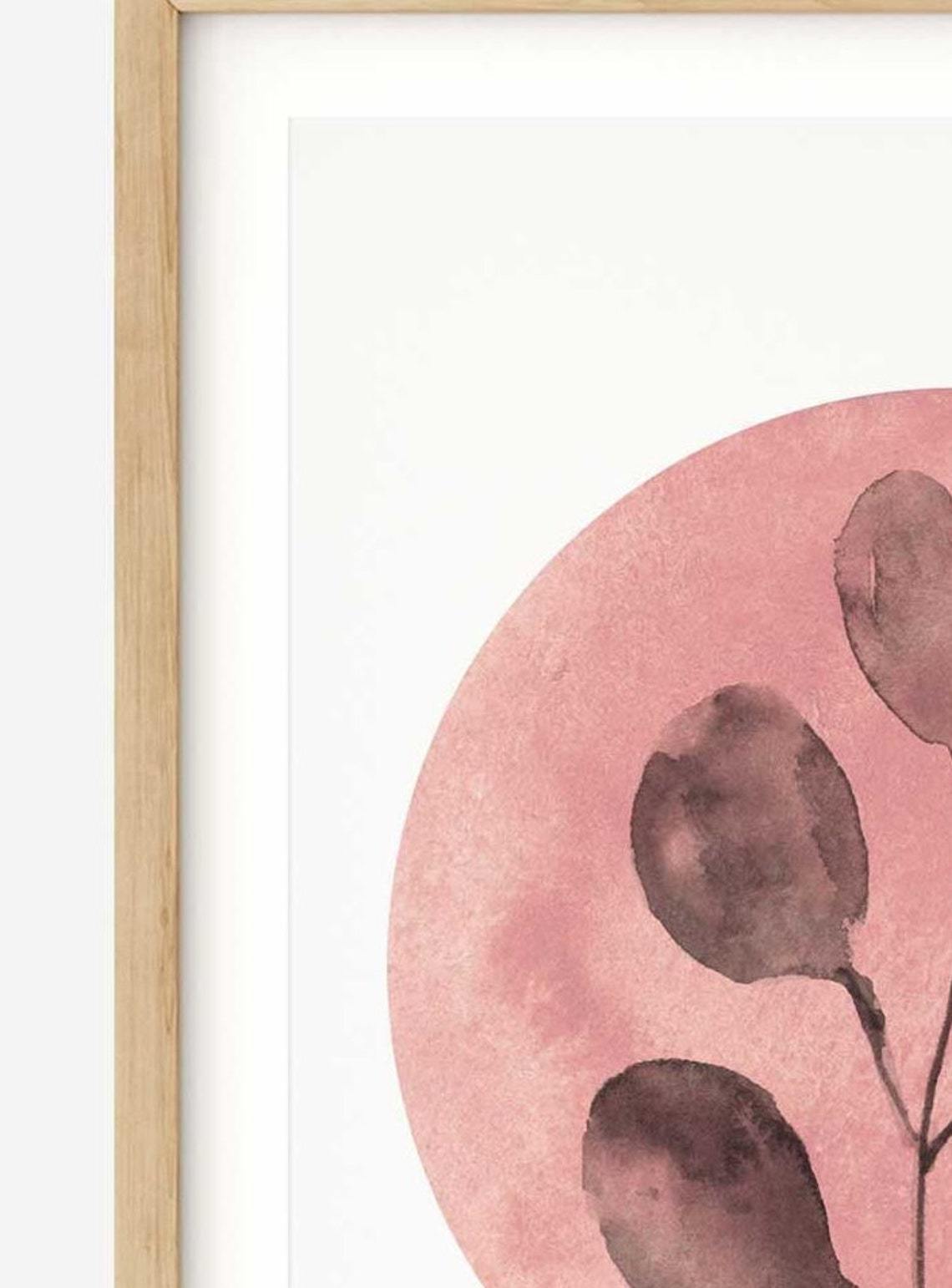 Lámina decorativa rosa empolvado para pared, Arte Luna Rosa Imagen secundaria del producto