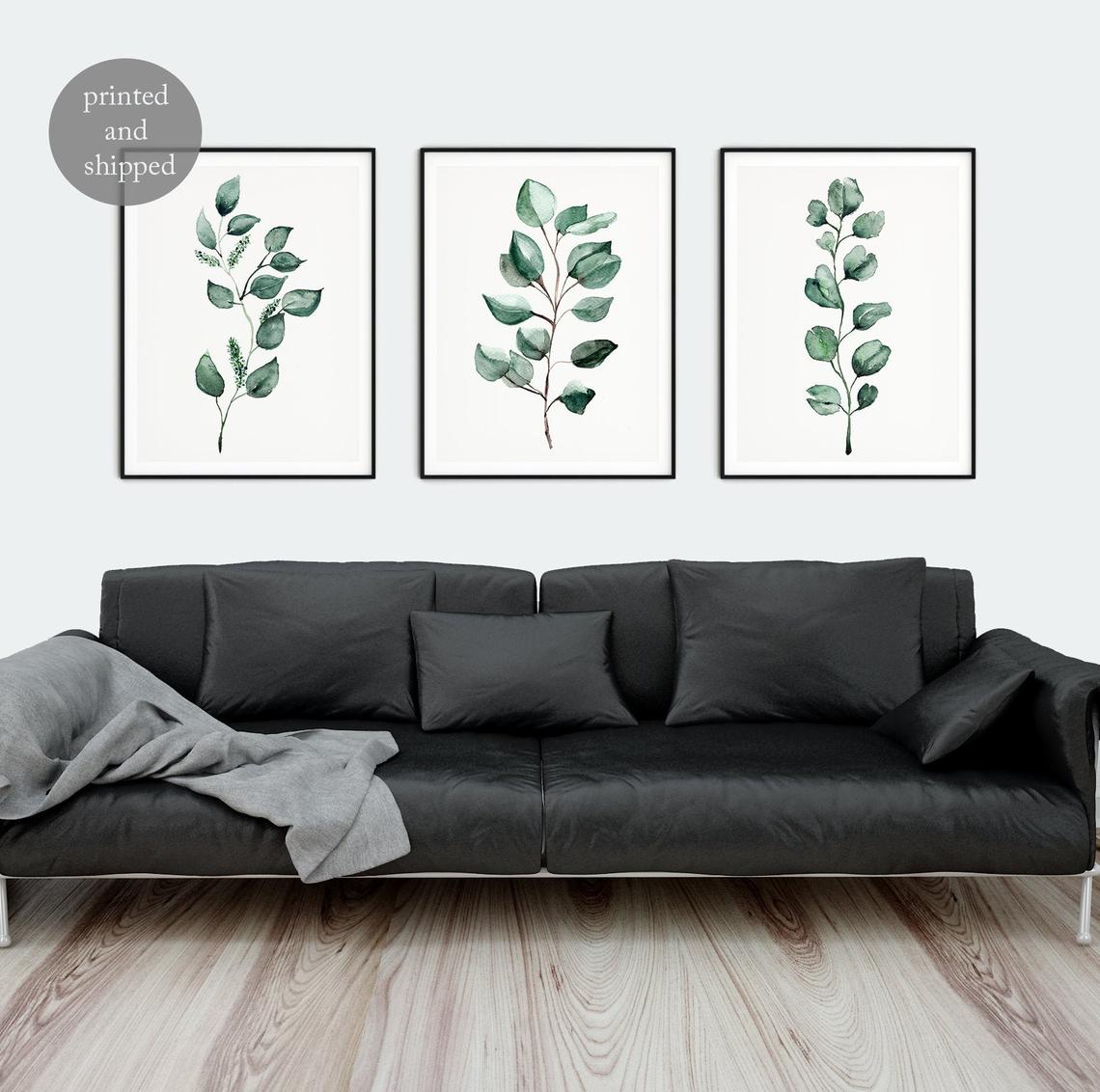 Green Eucalyptus Print Sets Wall Art, Botanical Print Wall Art, Green Wall Art Prints Set of 3 Main image