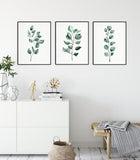 Green Eucalyptus Print Sets Wall Art, Botanical Print Wall Art, Green Wall Art Prints Set of 3