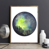 Celestial Art, Northern lights Print, Galaxy Wall Art