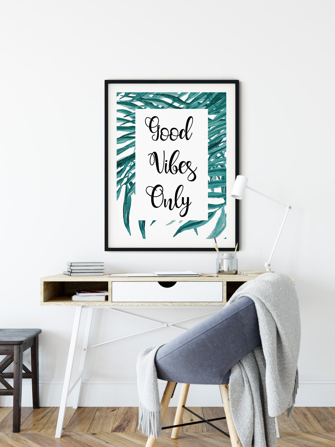 “Good Vibes Only” Motivational Poster, Positive Quote Wall Art