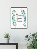 “Home Sweet Home”, Eucalyptus Print Wall Art, Wall Art Quotes Print