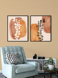 Mid-Century Modern Wall Art, Set of 2 Abstract Wall Art Prints