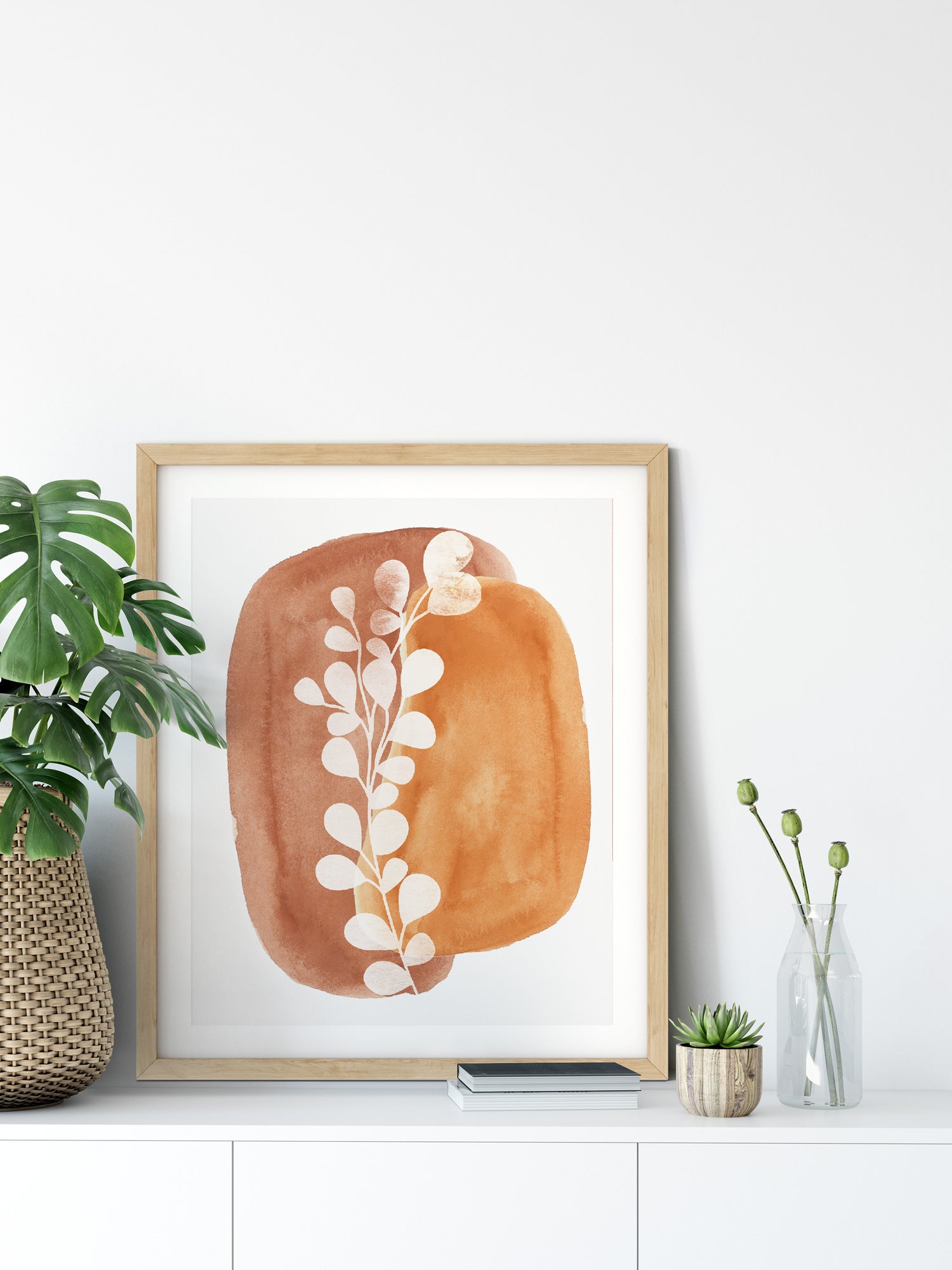 Set of 3 Mid-Modern Century Wall Art Prints, Abstract Boho Wall Arts