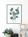 Eucalyptus Print Wall Art, Green Botanical Leaf Art
