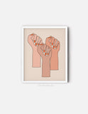 Feminist Wall Art, Bold Girl Power Print, hands print